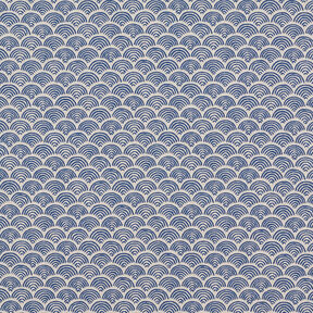 Decor Fabric Half Panama Wavy lines – natural/indigo | Remnant 60cm, 