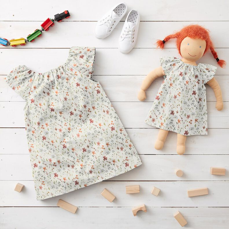 Ribbed Jersey colourful floral meadow Digital Print – white,  image number 6