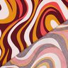 Sateen retro waves| Poppy Fabrics – burgundy/curry yellow,  thumbnail number 4