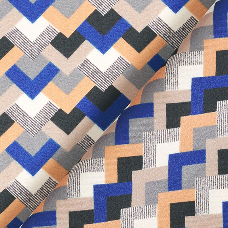 Retro Print Lightweight Satin – indigo/beige,  image number 4