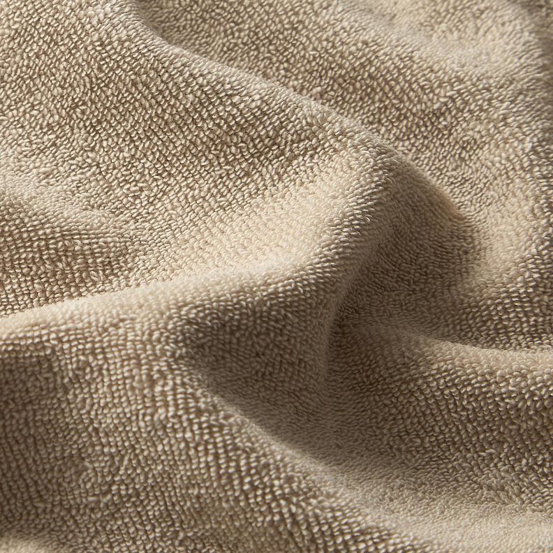 Towelling Fabric Stretch Plain – light beige,  image number 2