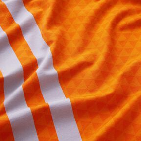French Terry Border fabric construction worker outfit – light orange/silver grey, 
