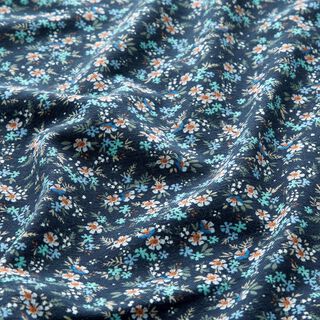 Cotton Jersey sea of flowers – midnight blue/eucalyptus, 