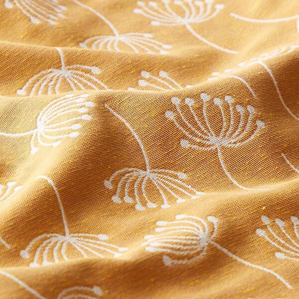 Dandelions Jacquard Furnishing Fabric – mustard,  image number 2