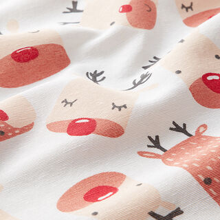 Decor Fabric Canvas Cute reindeer – white, 