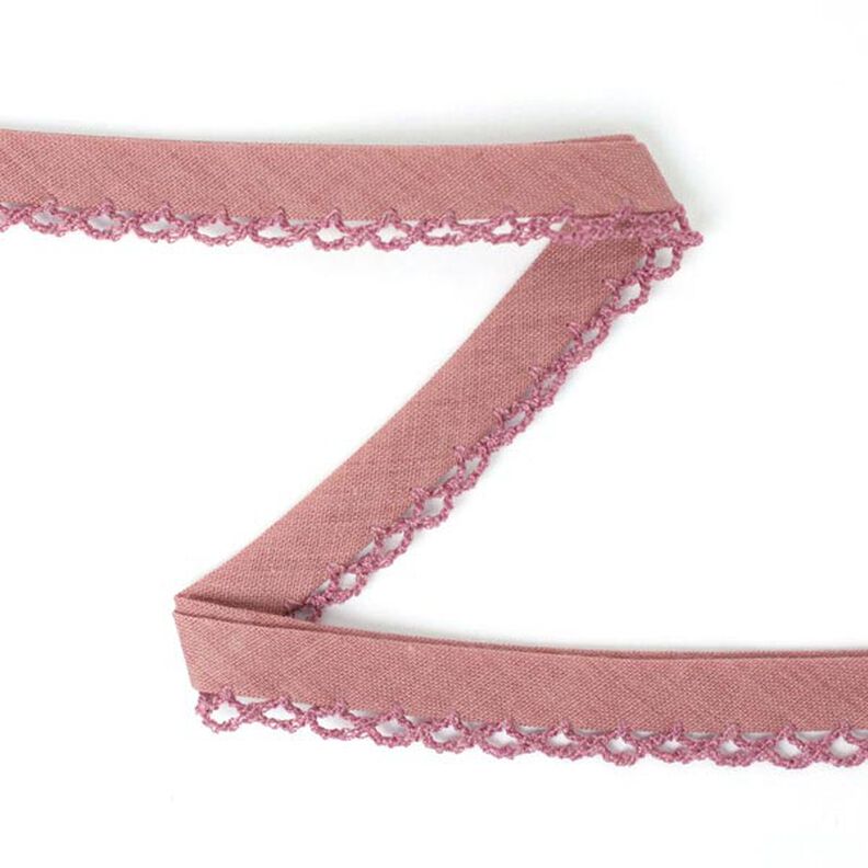Bias Tape with Crochet Trim 10 – dusky pink,  image number 1