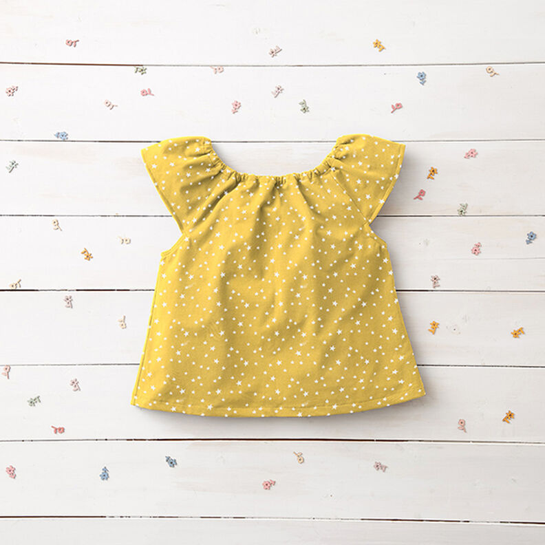 Cotton Poplin irregular stars – mustard,  image number 6