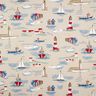 Decor Fabric Half Panama Boats – blue/red,  thumbnail number 1