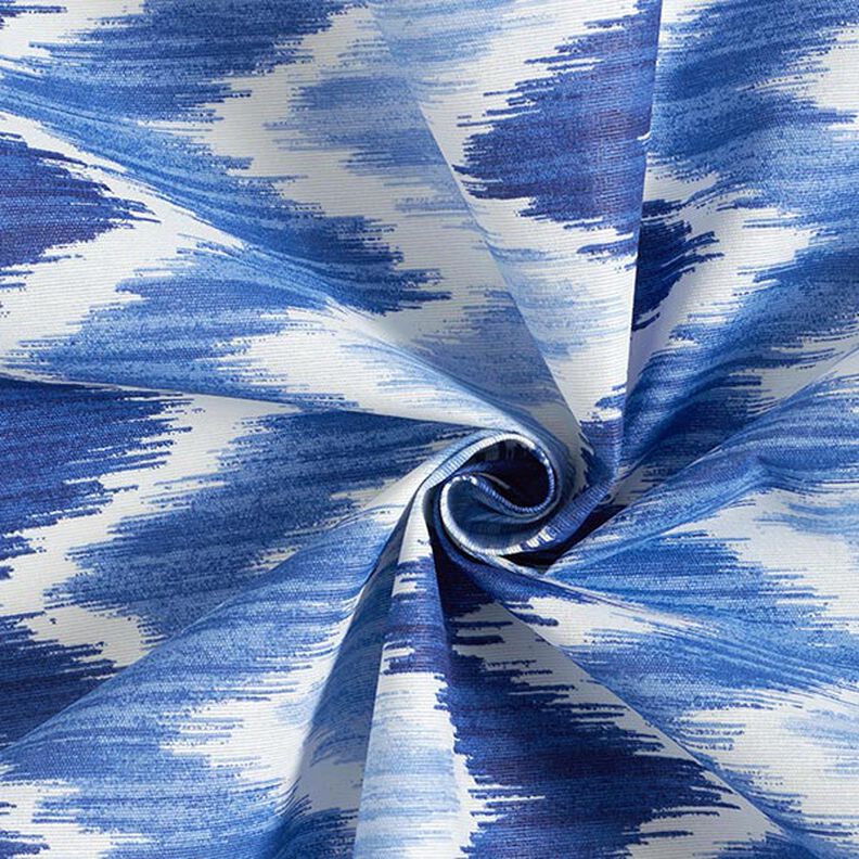 Ikat print coated cotton – blue/white,  image number 3