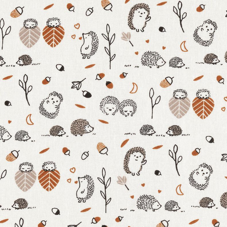 Cotton Poplin Hedgehog on the move – offwhite,  image number 1