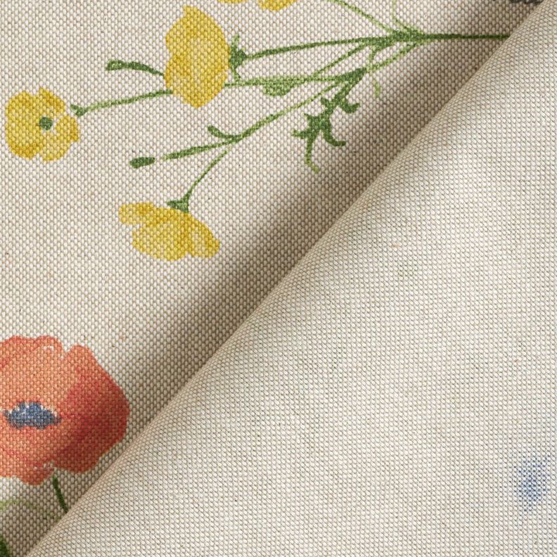 Coated Cotton alpine flowers – natural/blue,  image number 5