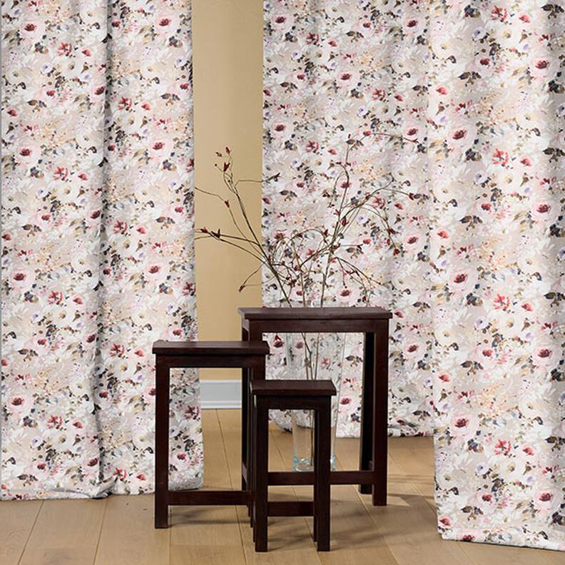 Half-Panama Decor Fabric Floris – beige/pink,  image number 5