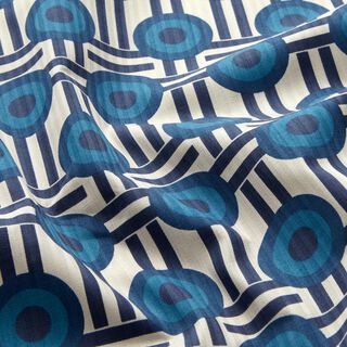 Lightweight herringbone retro pattern – cream/ocean blue, 