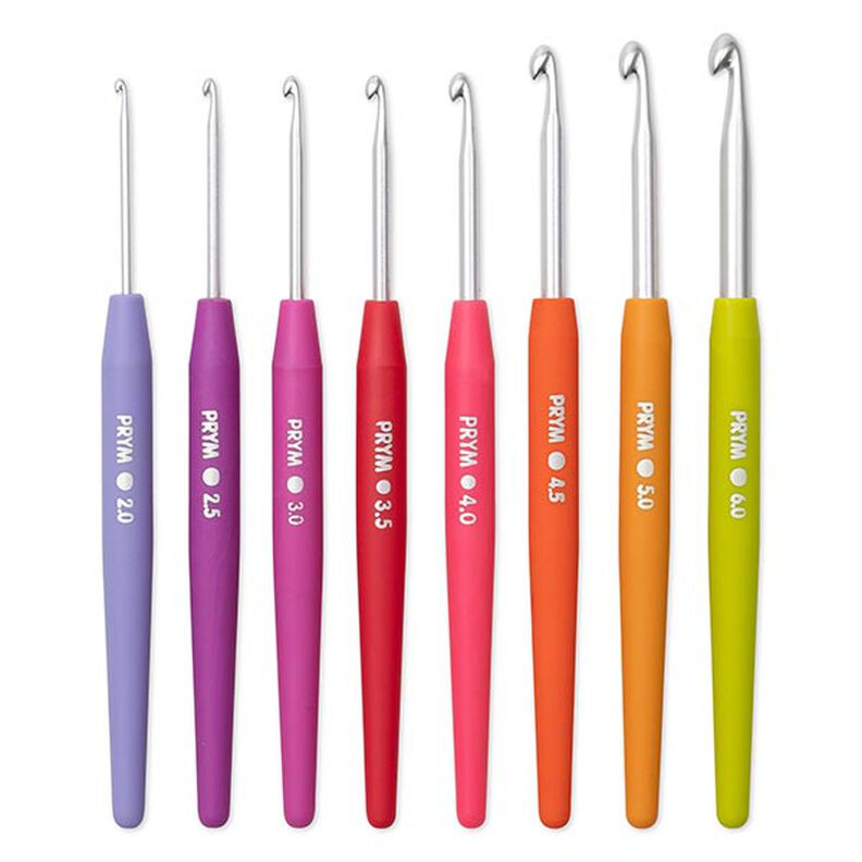 Wool Crochet Hook Set with Soft Handles , 8 pieces [2,0 - 6,0] | Prym,  image number 2