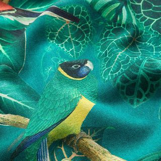 Decor Fabric Canvas Birds of Paradise – dark green, 