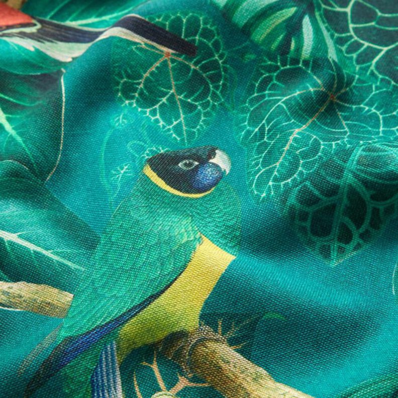 Decor Fabric Canvas Birds of Paradise – dark green,  image number 2