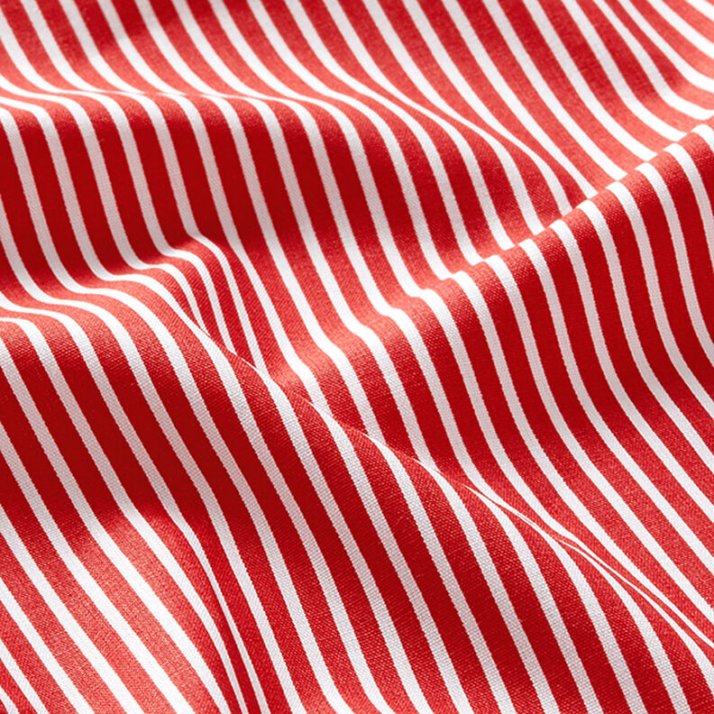 Cotton Poplin Stripes – red/white,  image number 2