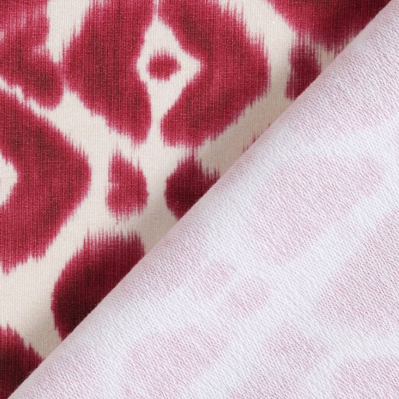 GOTS French terry batik leopard print | TCC x LOOKS by Wolfgang Joop – berry/cream,  image number 6