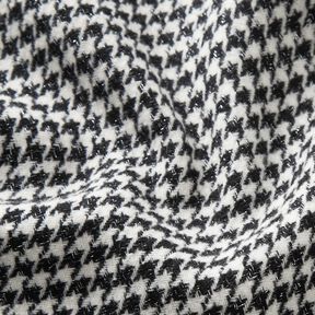 Coat Fabric Wool Blend Glitter houndstooth – black/offwhite, 