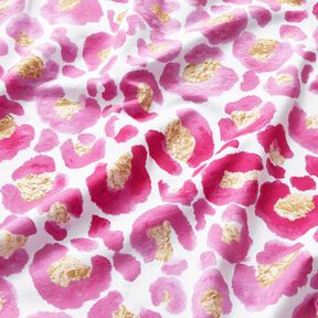 Cotton Jersey Leopard with Golden Spots | Glitzerpüppi – white/purple, 