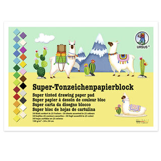 Super Coloured Paper Pad  24cm x 34cm [130g/m²], 50Sheets, 