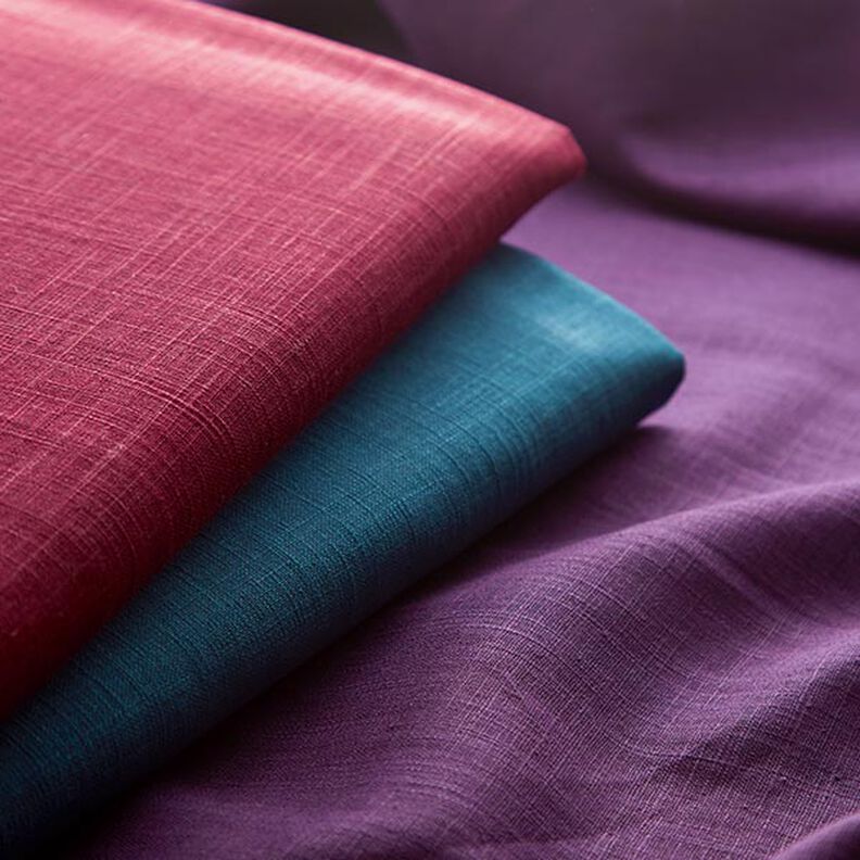 Linen fabric Ramie mix medium – petrol,  image number 5