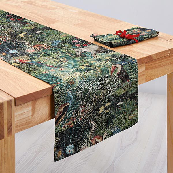 Decor Fabric Tapestry Fabric jungle – black/dark green,  image number 6