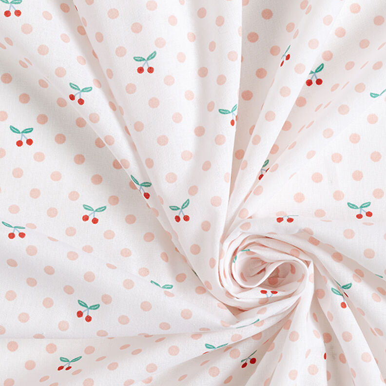 Poplin Polka Dots and Cherries – white/rosé,  image number 3
