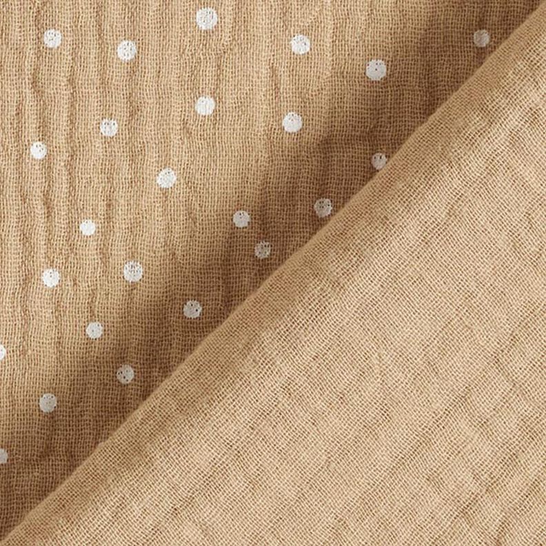 Double Gauze/Muslin Polka Dots – beige/white,  image number 4