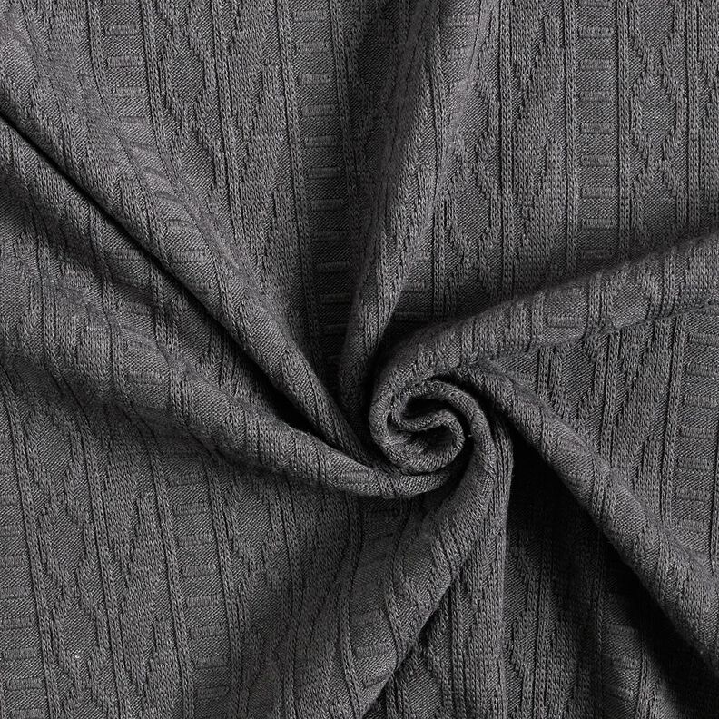 Jacquard Jersey decorated stripes cotton blend – dark grey,  image number 3