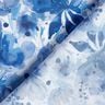 viscose fabric Flowers with splashes of colour – royal blue/white,  thumbnail number 4