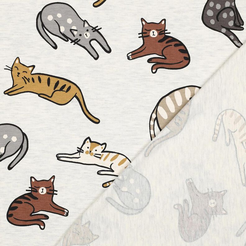 Cotton Jersey Cats | Poppy Fabrics – natural/brown, image number 4
