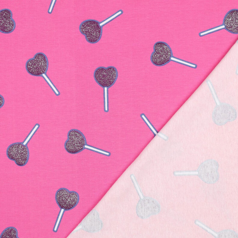 Cotton Jersey Glitter heart lollipops | Poppy Fabrics – pink, image number 4