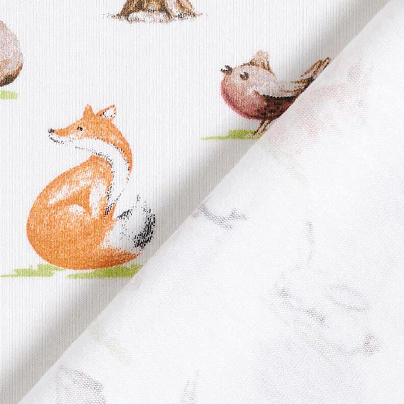 Organic Cotton Jersey Watercolour woodland animals – offwhite,  image number 4