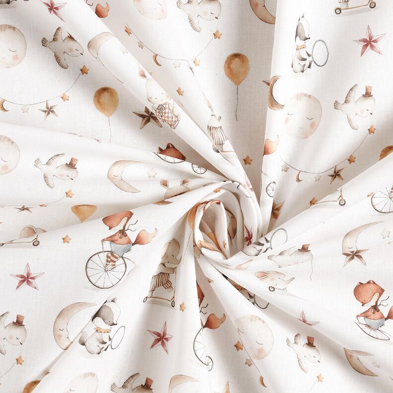 Cotton Poplin Animals in dreamland Digital Print – offwhite,  image number 3