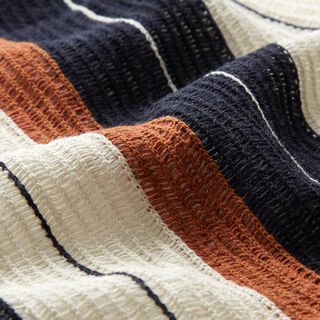 Chunky knit block stripes – navy blue/copper, 
