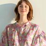 Cotton voile Stella | Nerida Hansen – white/coral,  thumbnail number 6