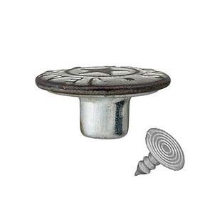 Patent Jeans Button Star – antique silver metallic, 