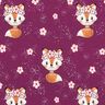 Cotton Jersey Fox with flowers | Glitzerpüppi – grape/peach orange,  thumbnail number 1