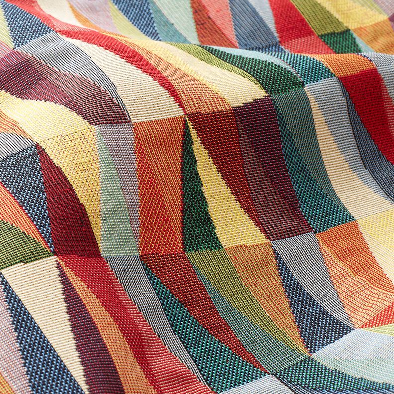 Decor Fabric Tapestry Fabric graphic zigzag – light beige/carmine,  image number 2