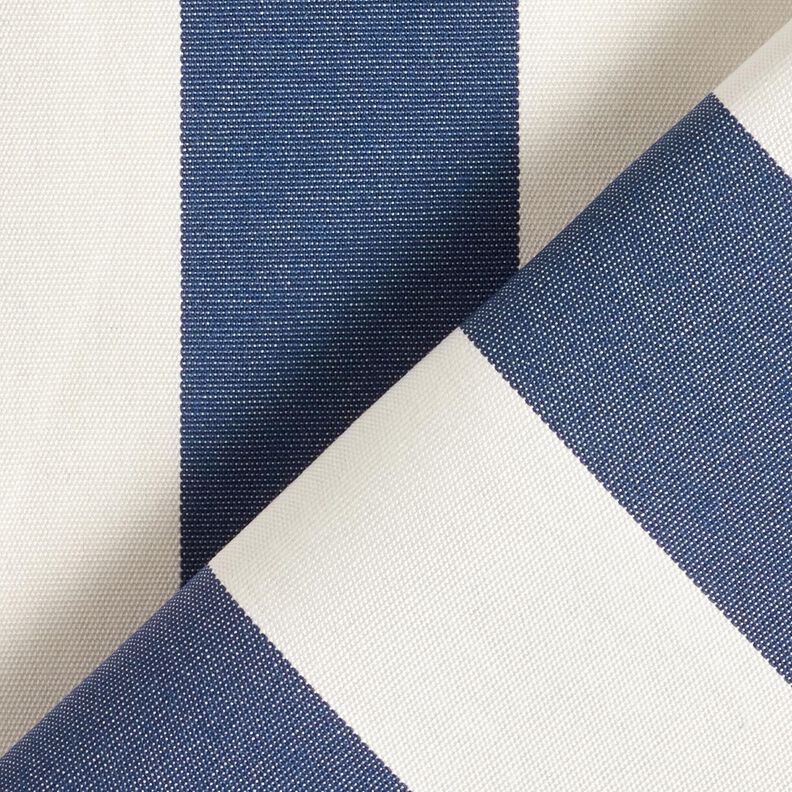 Outdoor Fabric Canvas Block Stripes – indigo/ivory,  image number 4