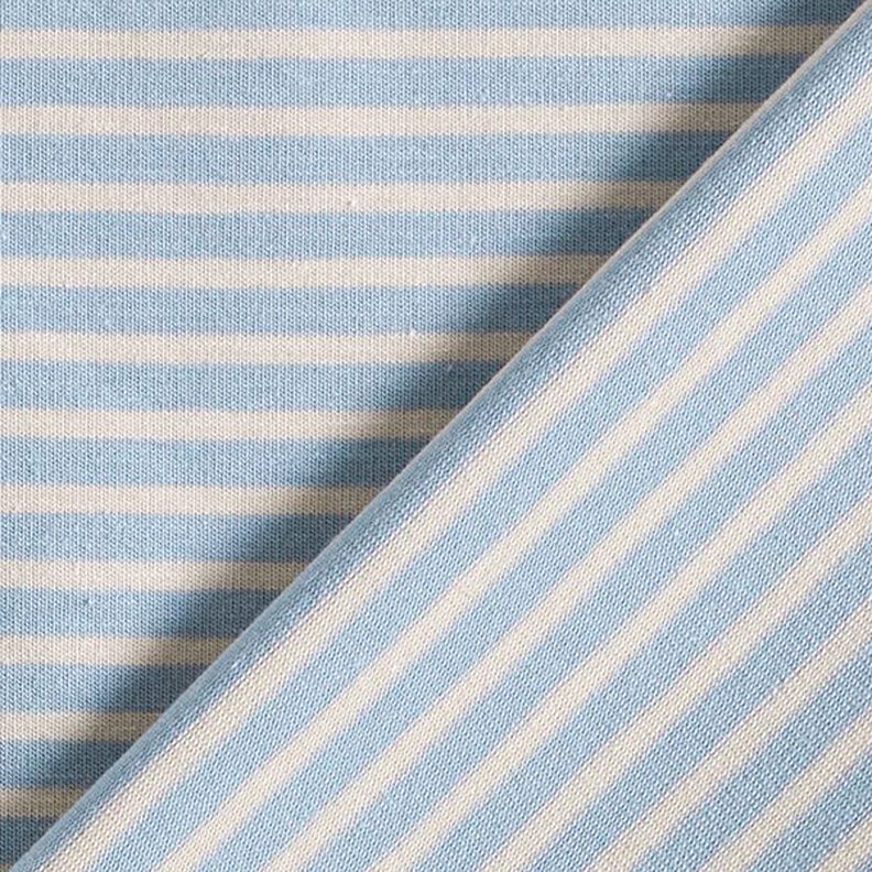 Narrow Stripes Cotton Jersey – cashew/light blue,  image number 4