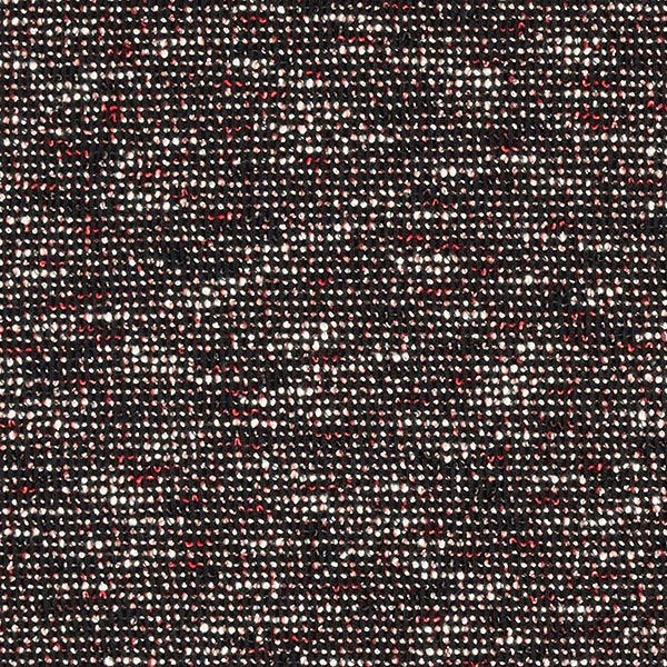 Mottled Cotton Blend Bouclé Knit – black/red,  image number 1