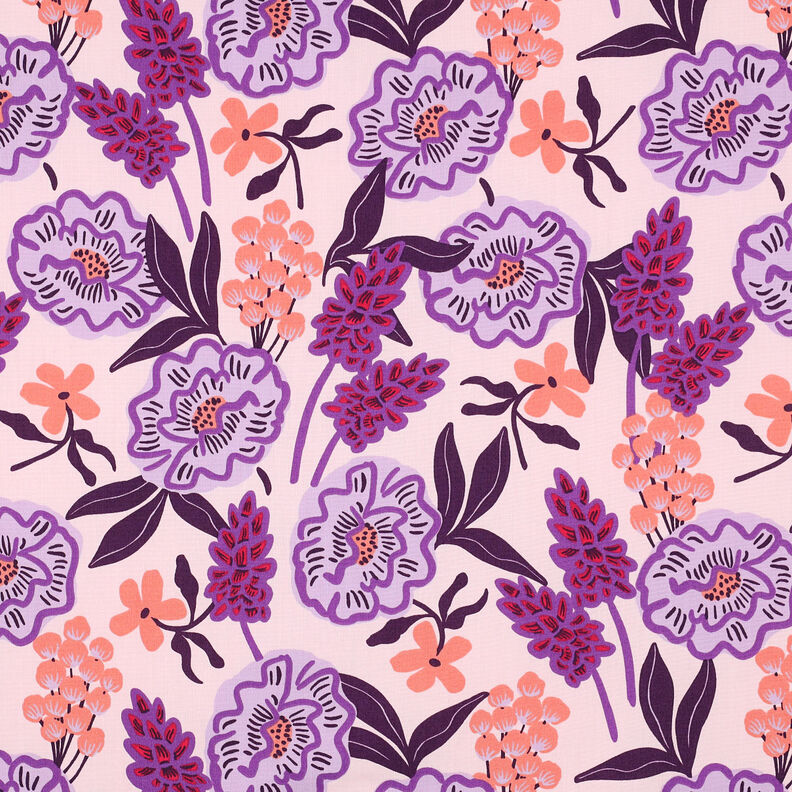 Cotton Poplin Fresh Flowers | Nerida Hansen – pastel mauve,  image number 1