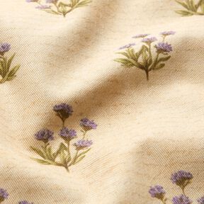 Decor Fabric Cotton Twill flowers and writing – beige, 