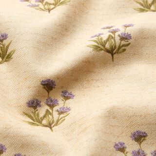 Decor Fabric Cotton Twill flowers and writing  – beige, 