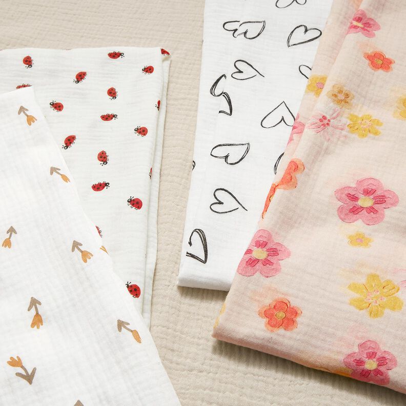 Double Gauze/Muslin Big Flowers Digital Print – rosé,  image number 5