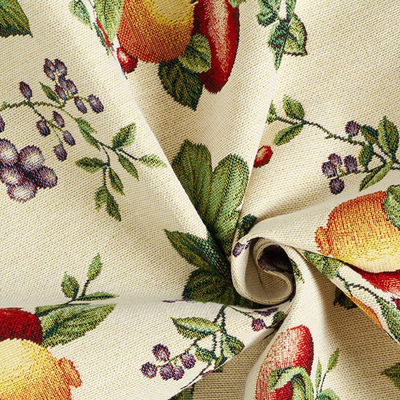 Decor Fabric Tapestry Fabric Fruits – light beige/carmine,  image number 3