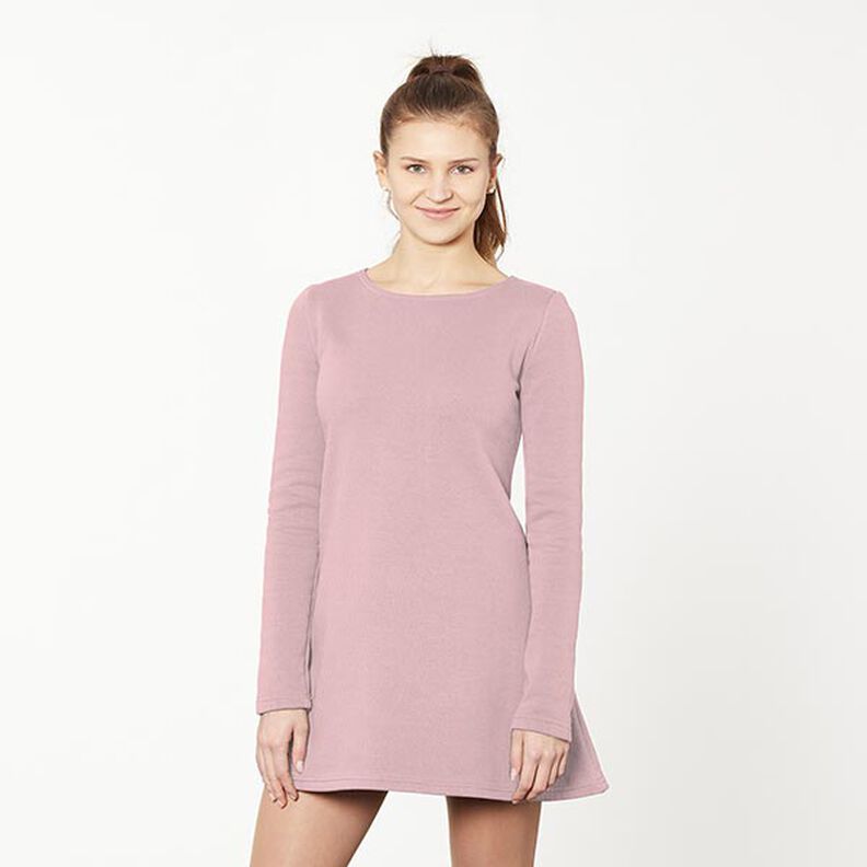 Light Cotton Sweatshirt Fabric Plain – light dusky pink,  image number 6