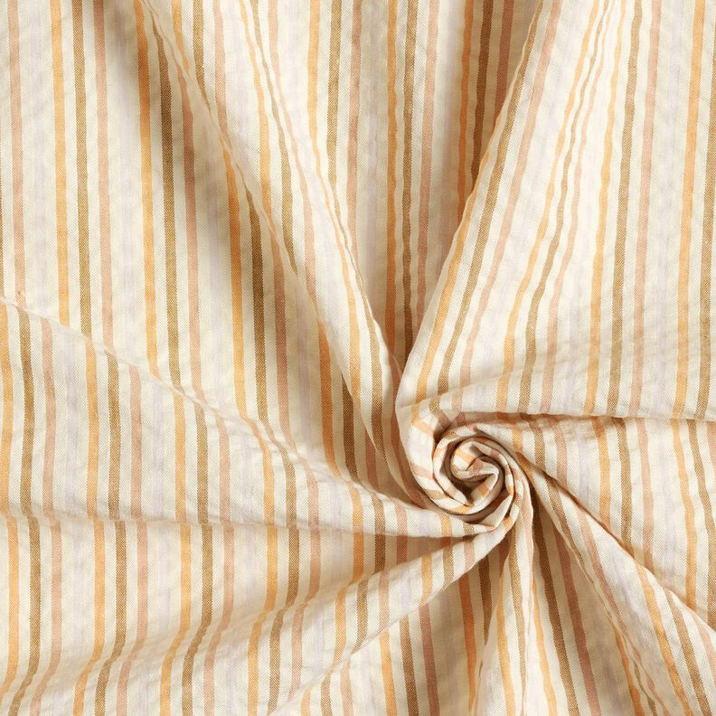 Seersucker Cotton Stripy blend – apricot/offwhite, image number 3